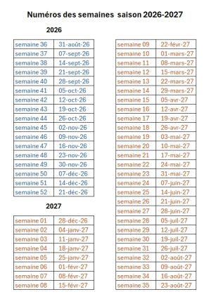 semaines 26-27